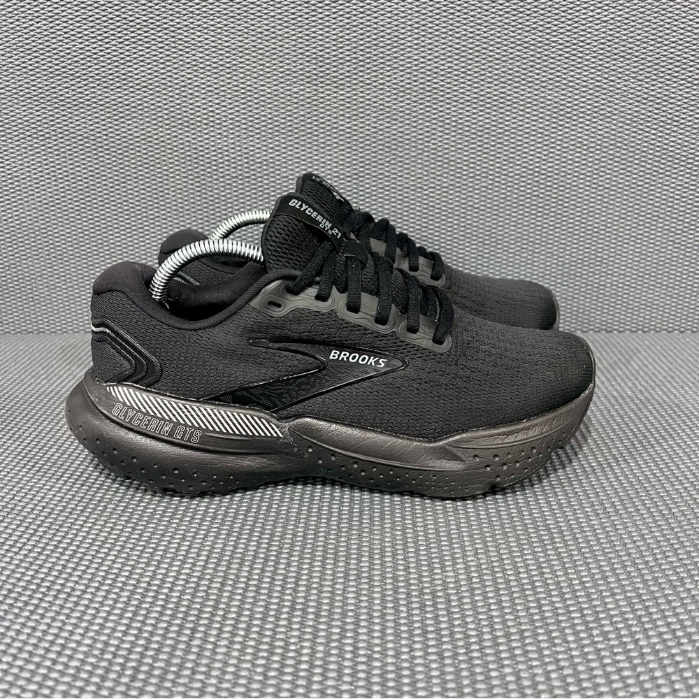 Brooks Glycerin GTS 21 Womens Black Athletic Running Walking Sneakers Sz 7.5